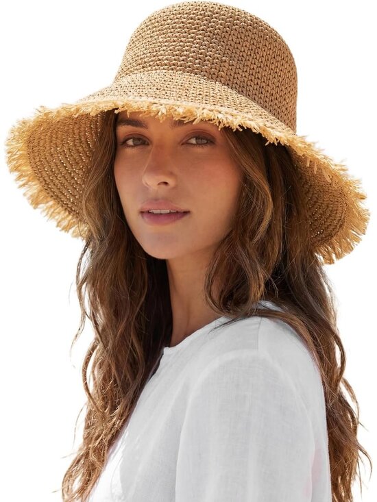 Accessories - Beach Hats for Women - Straw Bucket Hats for Women, Packable Sun Hat Womens with
